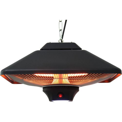 Outsunny Terrassenstrahler Deckenstrahler Heizstrahler mit Fernbedienung LED Beleuchtung, 2000W, 43x43x25cm