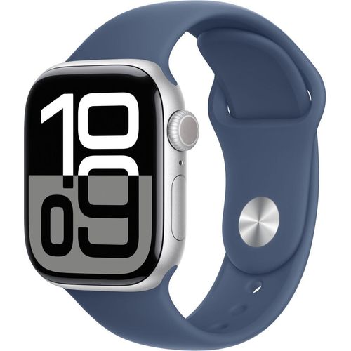 Apple Watch Series 10 GPS + Mobilfunk 42mm Alluminio Argento con Cinturino Denim