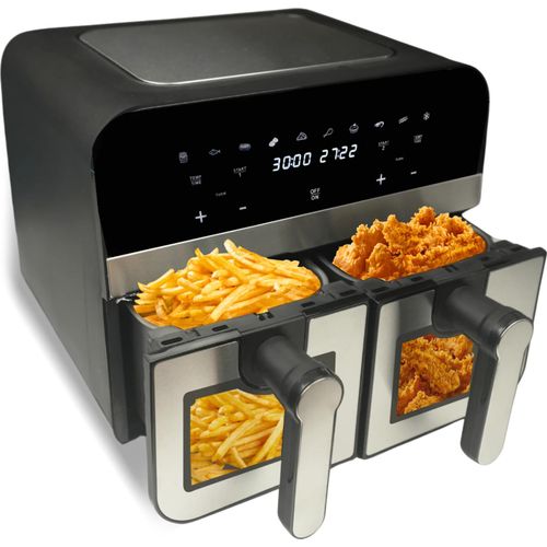 Comfy Nest CN-AFD45WS – Digitale Heißluftfritteuse mit Doppelkorb 9 l – 2400 W