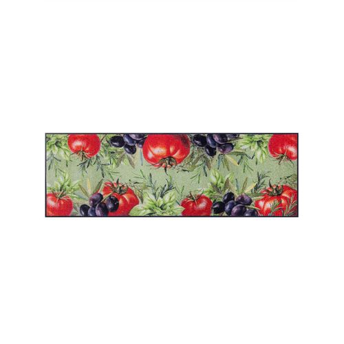 Fußmatte, grün (grün, rot), B:60cm H:7mm L:180cm, Polyamid, Kunstfaser, Teppiche