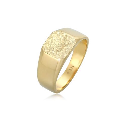 Siegelring KUZZOI "Basic Siegelring Herren Quadrat Matt 925 Silber" Gr. 64, gold, Fingerringe, Herren, 64mm, Silber 925 (Sterlingsilber), Siegelring