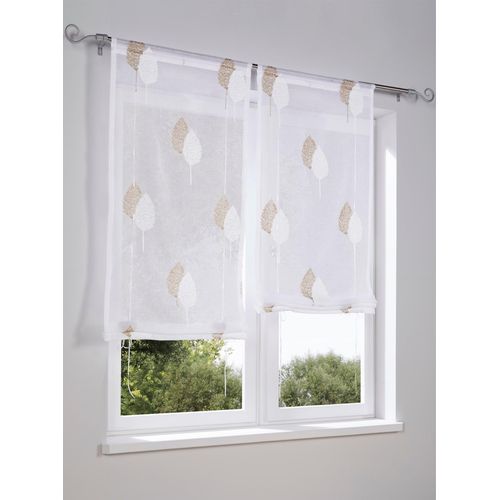 Raffrollo HEINE HOME Gr. 1, beige (sand), B:45cm H:140cm, Raffrollos