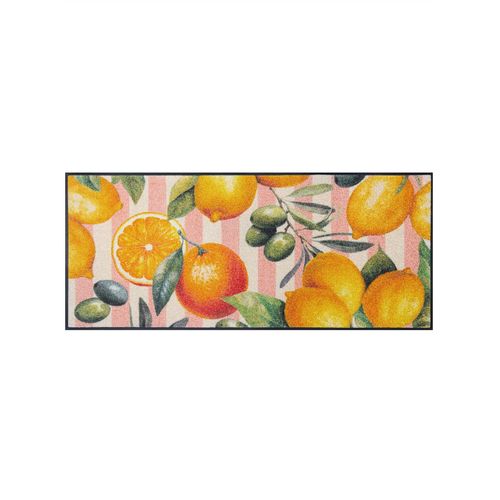 Fußmatte Gr. 1, grün (grün, orange), B:60cm H:7mm L:140cm, Polyamid, Kunstfaser, Teppiche