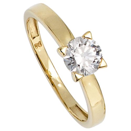 Goldring JOBO Gr. 54, gold (gelbgold 333), Fingerringe, Damen, 54, Gelbgold 333, 333 Gold mit Zirkonia
