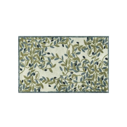 Fußmatte Gr. 3, grün (grün, gemustert), B:75cm H:8mm L:120cm, Baumwolle, Viskose, Teppiche