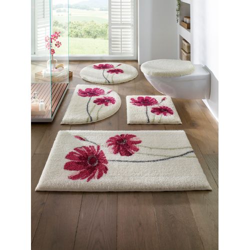 Badematte GRUND Gr. 5, beige (ecru, beere), rechteckig (80cm x 150cm),, Badematten
