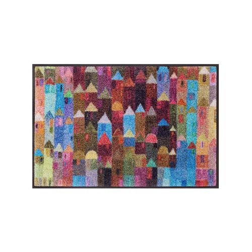 Fußmatte Gr. 2, bunt (bordeaux, blaugrün, bedruckt), B:60cm H:7mm L:180cm, Polyamid, Kunstfaser, Teppiche