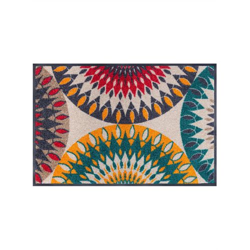 Fußmatte Gr. 3, bunt (beige, bunt), B:75cm H:7mm L:190cm, Polyamid, Kunstfaser, Teppiche