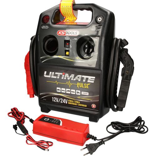 KS Tools 12 V / 24 V Kondensator-Booster - mobiles Starthilfegerät 4700 A / 3700A