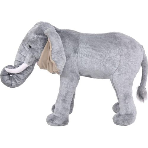 vidaXL Plüschtier Elefant Stehend Plüsch Grau XXL