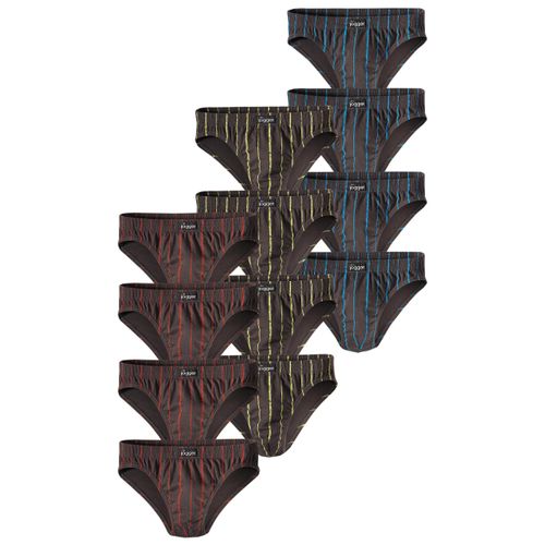 Slip LE JOGGER, Herren, Gr. 9, bunt (schwarz, gelb, gestreift, schwarz, rot, gestreift, schwarz, blau, gestreift), Jersey, Obermaterial: 95% Baumwolle, 5% Elasthan, gestreift, körpernah, Unterhosen, sportive Slips im Sparpack