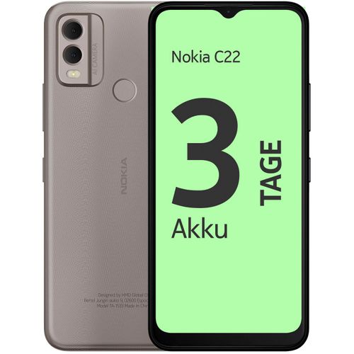 NOKIA Smartphone "C22, 2+64GB", beige (sand), 64 GB, Mobiltelefone