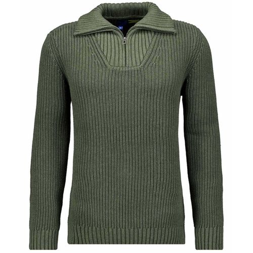 Rundhalspullover RAGMAN, Herren, Gr. 58, grün (khaki, 308), 100% Baumwolle, casual, ohne Ausschnitt, Langarm, Pullover