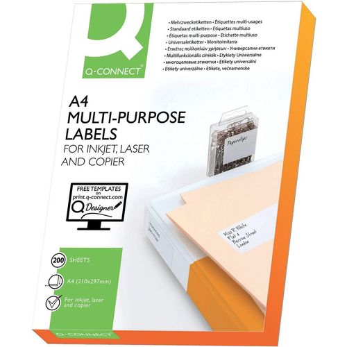 Q-CONNECT KF15566 Universal-Etiketten - 210 x 148 mm, weiß, 400 Etiketten, permanent