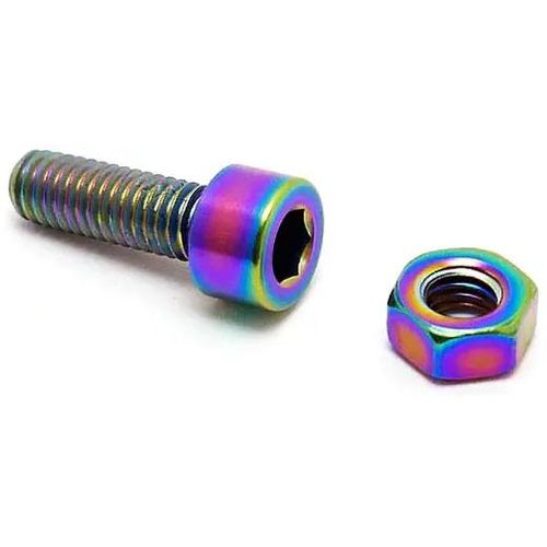 TLC Titanium BMX Sattelklemmenschraube und Mutter (Rainbow)