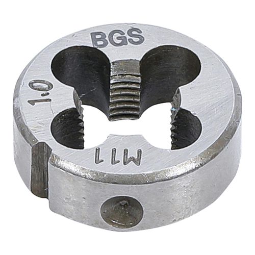 BGS technic Gewindeschneideisen M11 x 1,0 x 25 mm aus Stahl mit Gewindeschneideisen für Gewindeschneiden, 1900-M11X1.0-S)