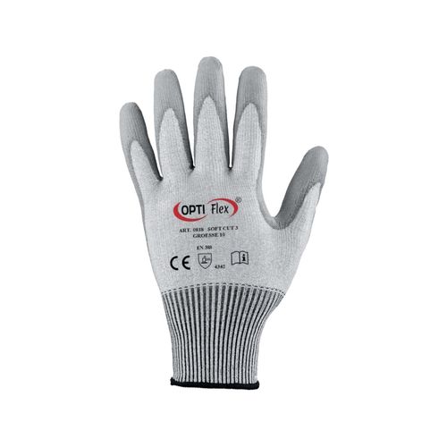 Handschuh SOFT CUT Gr.10 grau EN 420/EN 388 PSA II OPTIFLEX ; Feldtmann (0818-10H)