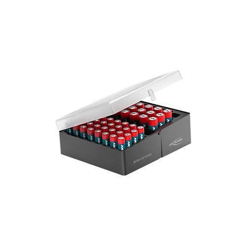 Batterien Ansmann, Vorratsbox mit 32 x Micro AAA und 20 x Mignon AA Batterien, Aufhängeösen, inkl. Befestigungsmaterial