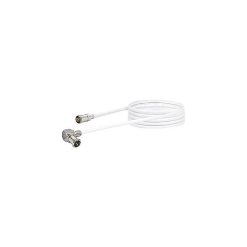Schwaiger Antennen Anschlusskabel [1x F-Quickstecker - 1x Mini-DAT-Stecker] 1.50 m 90 dB Weiß