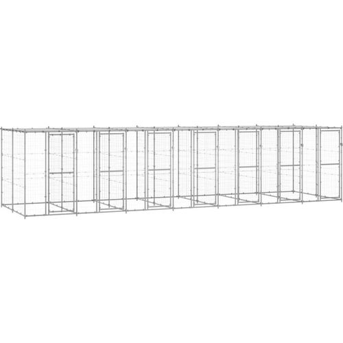 Outdoor-Hundezwinger mit Überdachung Verzinkter Stahl 16,94 m²