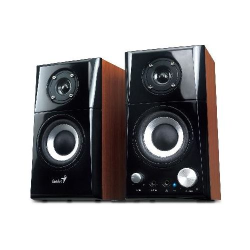 Genius SP-HF 500 A PC-Lautsprechersystem, 2 Aktiv-Lautsprecher, 14 Watt RMS, Kopfhörer-Ausgang