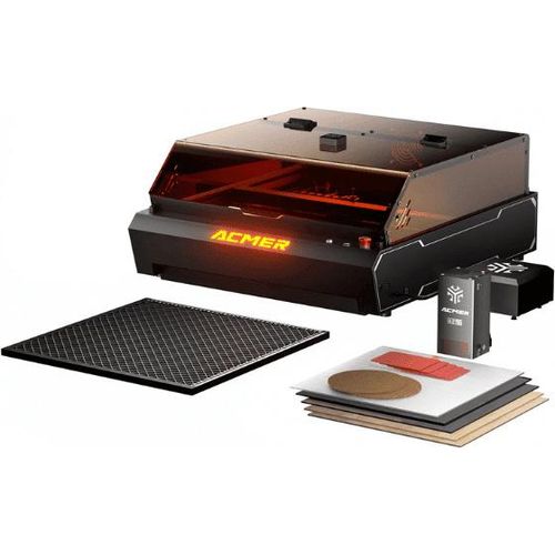 3ddruckboss Laser ACMER P3 Dual-Lasergravurmaschine, 24W Diode / P3 + Rotationskit + Erhöhung + Lightburn Lizenz