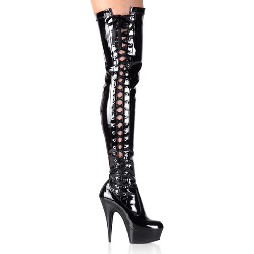 DELIGHT-3050 Damen Boots von Pleaser, Schwarz Glanz , EU 39, US 9