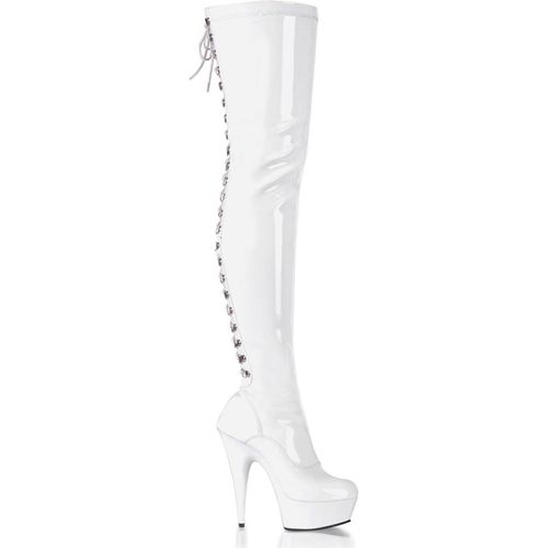 DELIGHT-3063 Damen Boots von Pleaser, Weiß , EU 42, US 12