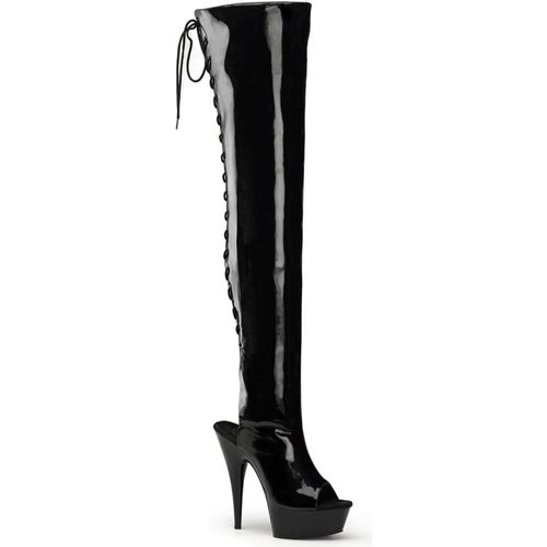 DELIGHT-3017 Damen Boots von Pleaser, Schwarz Glanz , EU 36, US 6