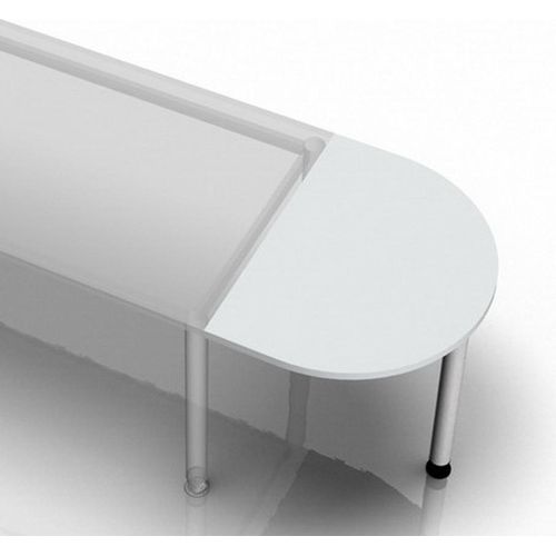 Anbautisch mit Fuß eckig 60x80cm Grau/Silber