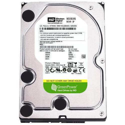 Western Digital 3TB Green WD30EURS SATA III 64MB 7200 RPM 3,5