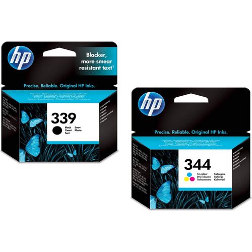 2er SET SPARPACK HP 339 (C8767E) schwarz + HP 344 (C9363E) farbige Kombipackung BULK