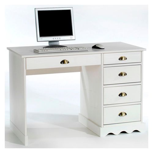 Schreibtisch Bürotisch COLETTE, weiß, Landhausstil