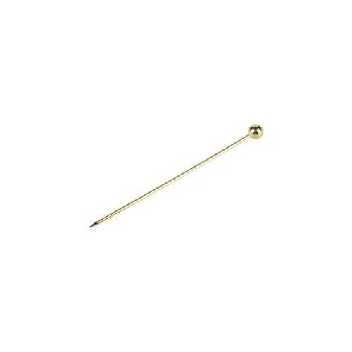 Cocktailspieße Kugel, Metall goldfarben - 10,8cm (10 Stk.)