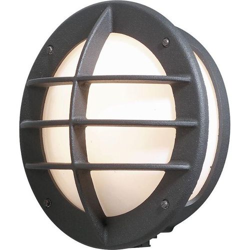 Konstsmide Oden Wandleuchte schwarz lackiertes Aluminium, opales Acrylglas, Hand EU 516-752