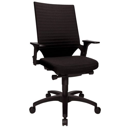 Bürodrehstuhl m.Autosynchrontechnik schwarz 420-550mm m.Lehnen Trgf.110kgTOPSTAR