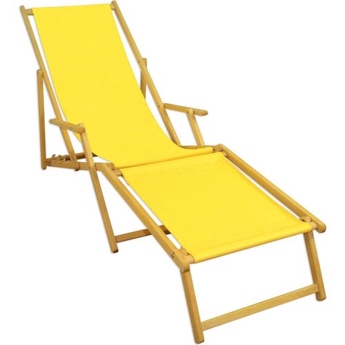 Sonnenliege gelb Liegestuhl klappbare Gartenliege Deckchair Strandstuhl Gartenmöbel Holz 10-302 N F
