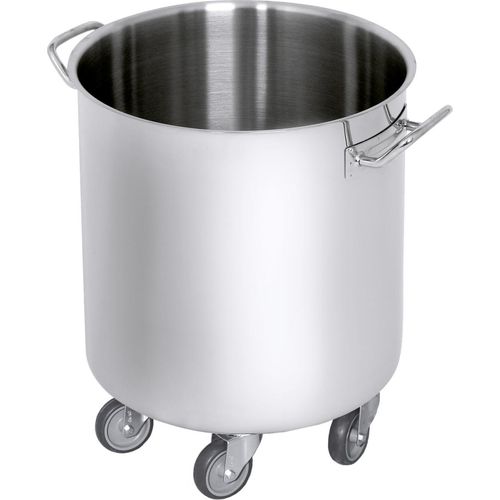Abfallbehälter auf Rollen, Mülltonne, Edelstahl, Ø40cm, 49,5cm Höhe : Abfallbehälter Variante: Abfallbehälter