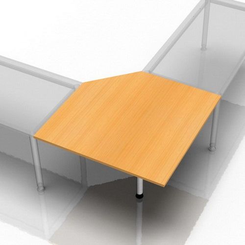 Verkettungsplatte trapezform 120x120cm mit Fuß Buche.