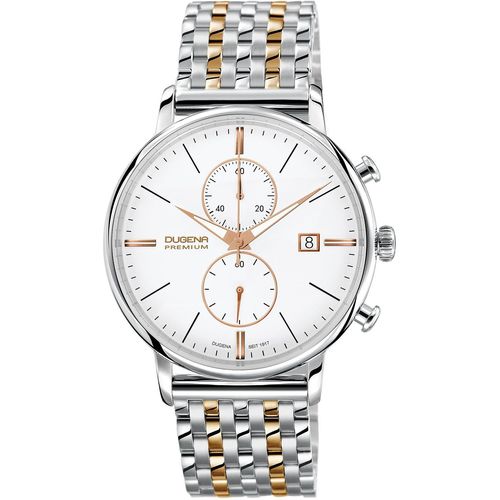 Dugena Festa Herren Chronograph silber/goldfarben/weiß 7090169