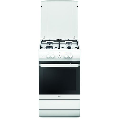 Amica SHGG 11549 W Gasherd, Weiß, 50 cm Breite, Ober-/Unterhitze, 4 Kochfelder, Hitzeschutz-T?r