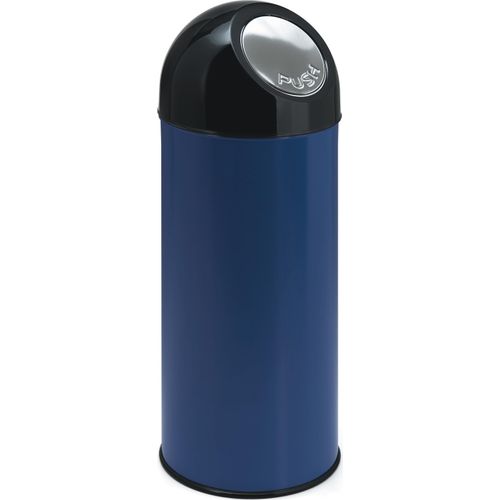Abfallbehälter mit Druckdeckel und Inneneimer 55 Liter - Blau, Schwarz