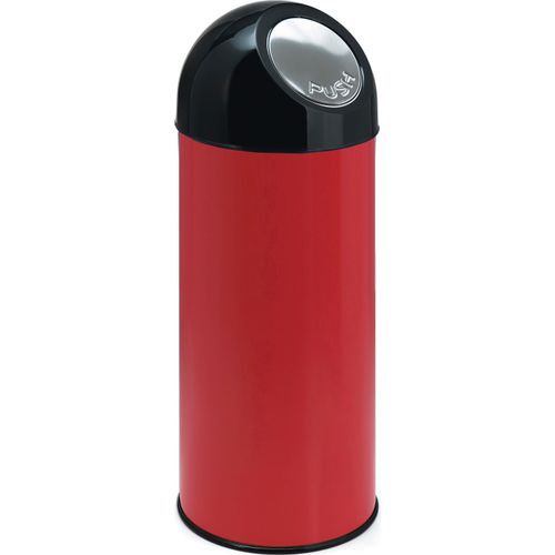 Abfallbehälter mit Druckdeckel und Inneneimer 55 Liter - Rot, Schwarz