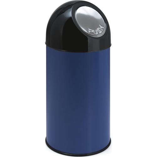 Abfallbehälter mit Druckdeckel und Inneneimer 40 Liter - Blau, Schwarz