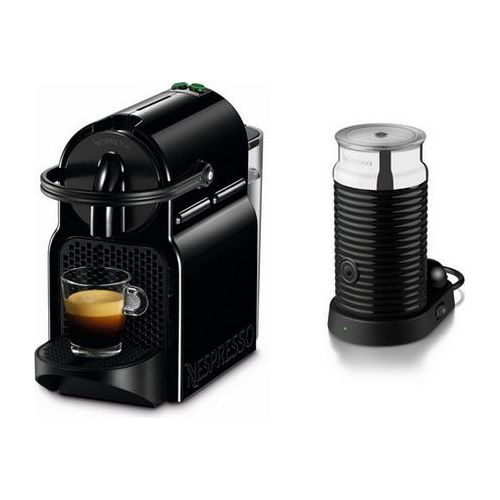 Delonghi EN 80.BAE Inissia+ MILK Black Nespresso Pad/Kapselmaschine, Edelstahl, Milchaufschäumer