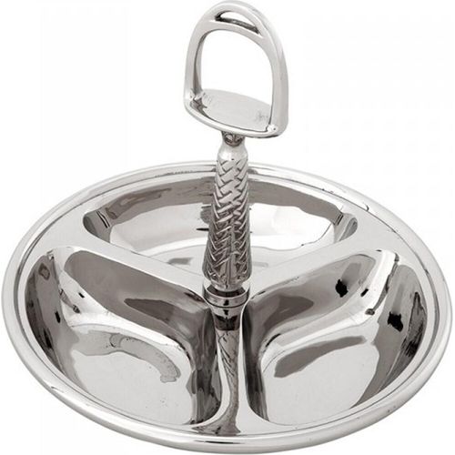 Edle 3-er Schale aus vernickeltem Metall H 20 cm, D 22,5 cm Luxus Qualität - wunderschöne Schale für Nüsse Zucker oder Salzgebäck - Casa Padrino