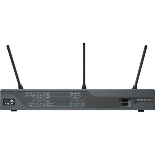 Cisco 891F, Wi-Fi 4 (802.11n), Dual-Band (2,4 GHz/5 GHz), Eingebauter Ethernet-Anschluss, Schwarz, Tabletop-Router