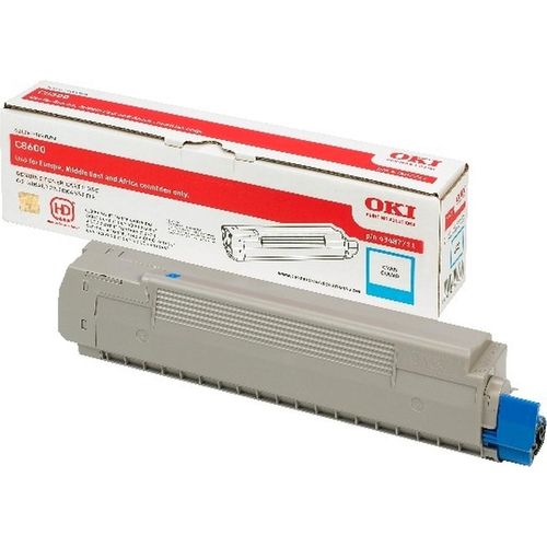 Toner Oki C8600/ C8800 cyan Packung mit 6 Stück