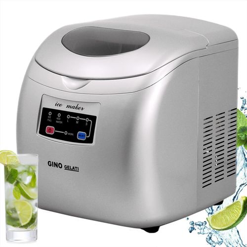 Gino Gelati Grilexa Eiswürfelbereiter - Schnelle Eiswürfelmaschine mit 3 Größen, 2,8L Wassertank und 1kg Kapazität