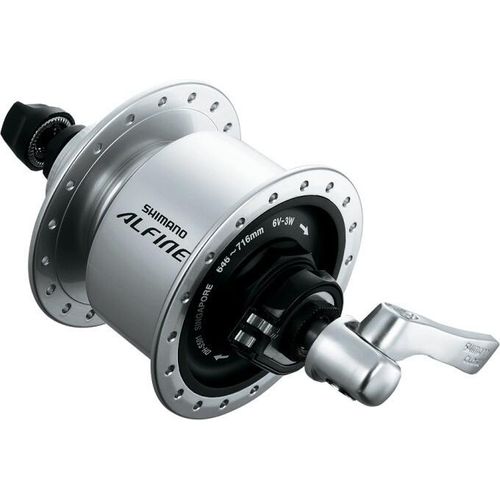 SHIMANO Nabendynamo DH-S501 Alfine 6V/3W 32 Loch Centerlock silber (+Überspannungsschutz)